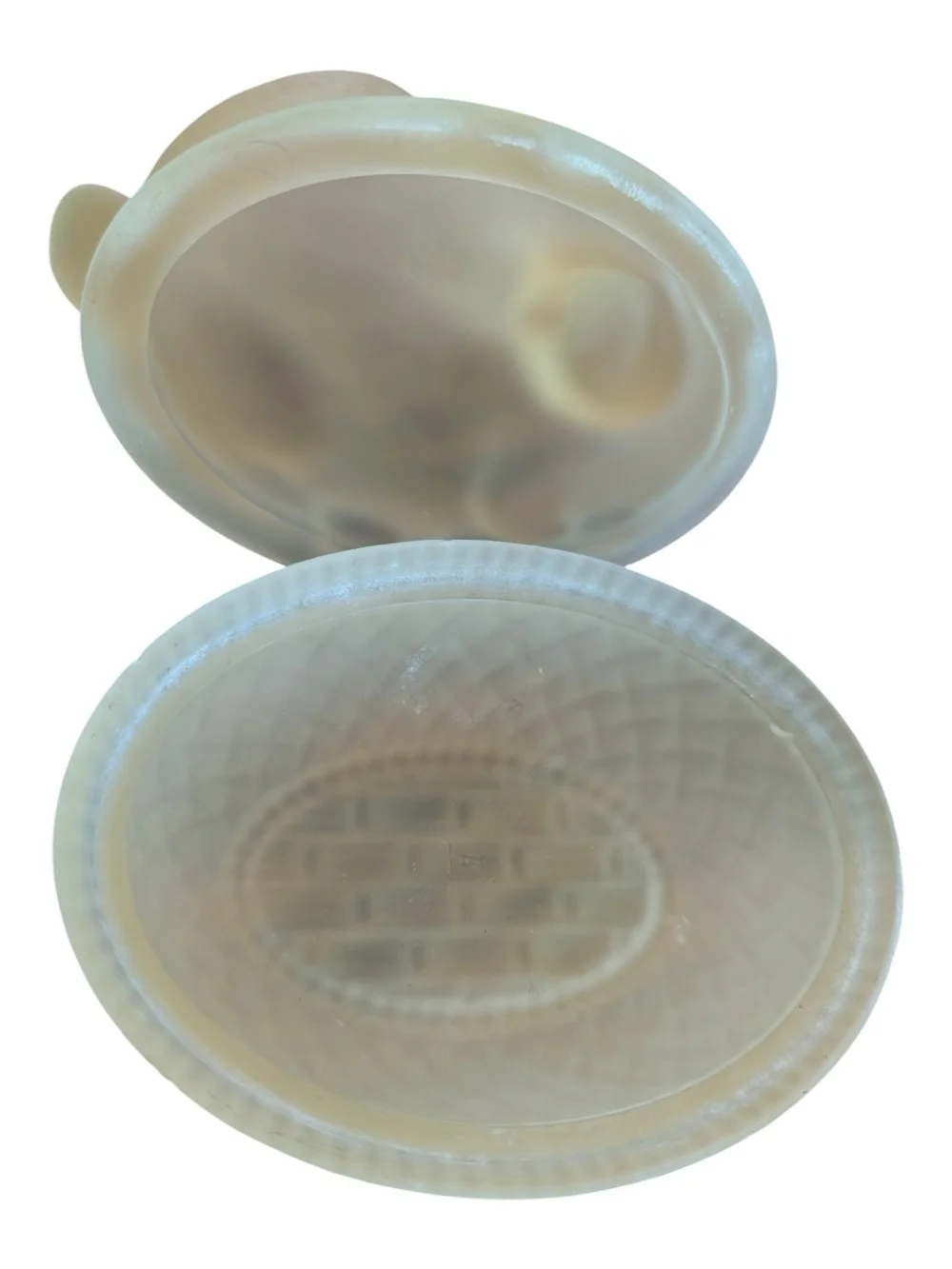 Vintage Frosted Yellow Glass 